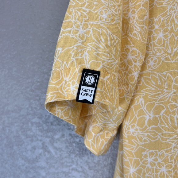 Salty Crew Seafarer Floral Button Up Dress Dusty Gold Small - Picture 7 of 10